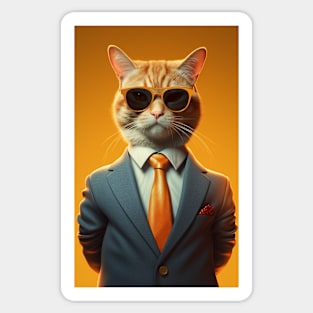 Cat Businessman Sticker